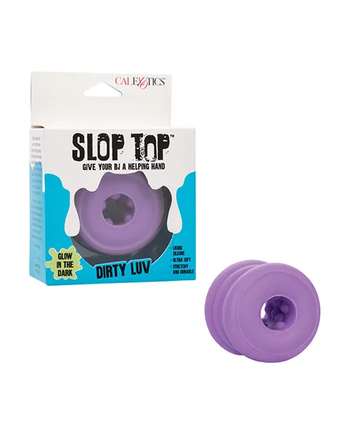 Vibrators California Exotic Novelties Slop Top Glow in the Dark Dirty Luv Stroker Purple