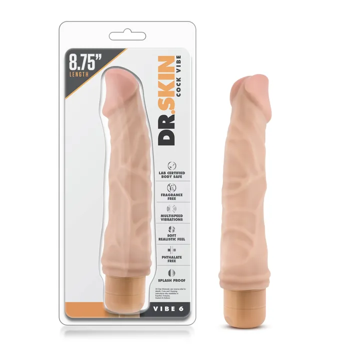 Vibrators Dr Skin Cock Vibe 6 Beige Blush Novelties