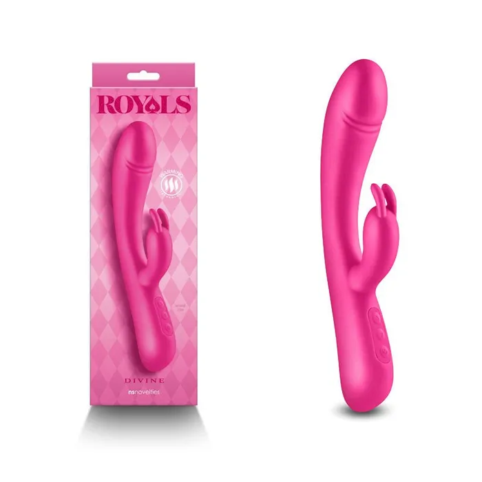 Vibrators Royals Divine Metallic Pink 222 cm USB Rechargeable Rabbit Vibrator NS Novelties