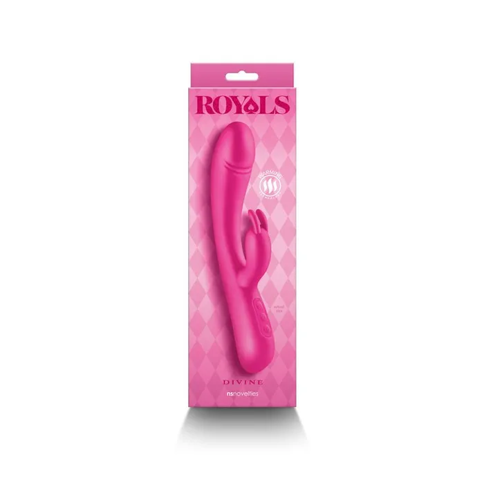 Vibrators Royals Divine Metallic Pink 222 cm USB Rechargeable Rabbit Vibrator NS Novelties