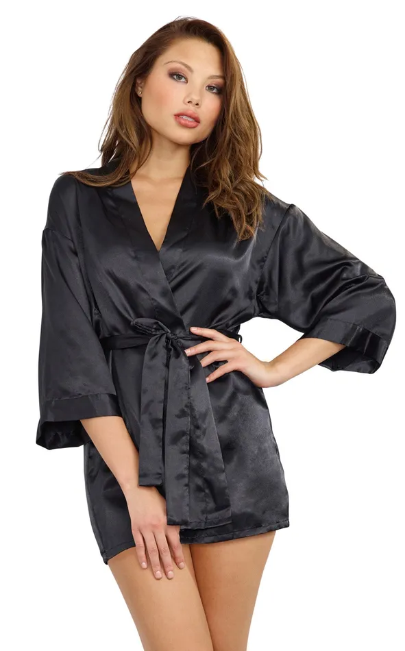 Anal Dreamgirl Robe Chemise Padded Hanger Medium Black