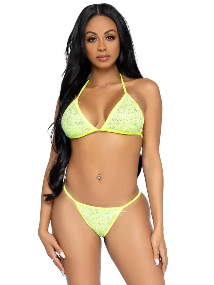 Anal Leg Avenue 2 Pc Phoenix Bikini Set Yellow Small