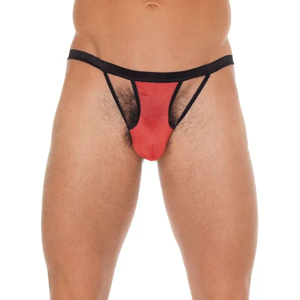 Anal Mens Black GString With Red Pouch Rimba