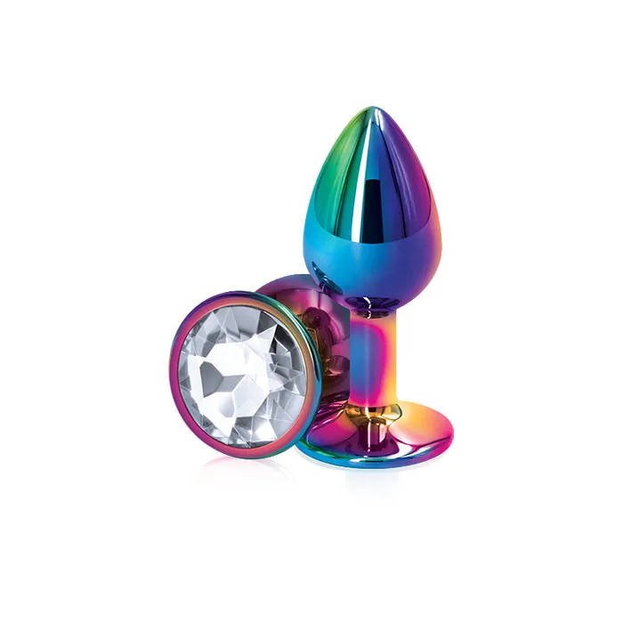 Anal NS Novelties Rear Assets Multicolor Small Butt Plug with Clear Rhinestone