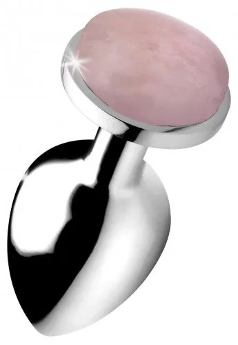 Booty Sparks Gemstones Large Anal Plug with Rose Quartz XR Brands Male Sex Toys