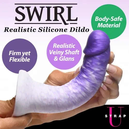 Dildos XR Brands Strap U Real Swirl Realistic Dildo Purple