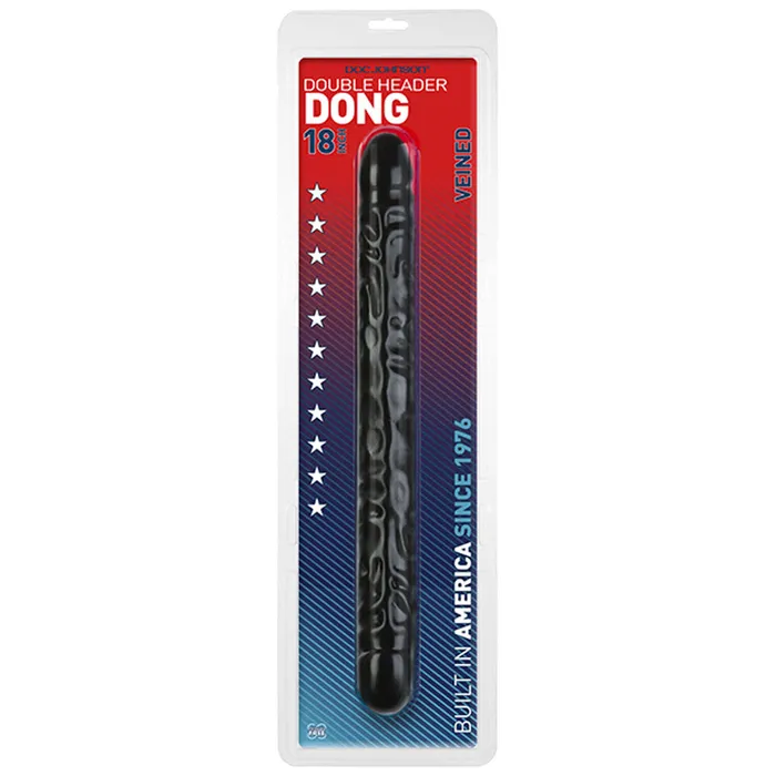 Doc Johnson Dildos Double Header 18 Inch Veined Bender Dong Black