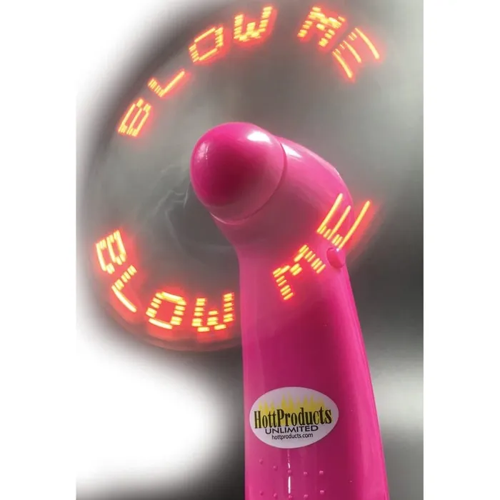 Hott Products Vibrators Blow Me Light Up Pocket Fan Pink