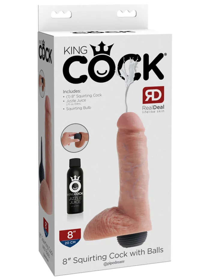 KING COCK Dildos King Cock 8 Squirting Cock And Balls Flesh