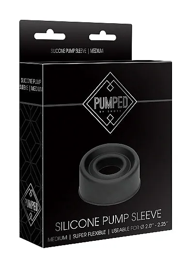 Male Sex Toys SHOTS AMERICA Pumped Silicone Pump Sleeve Medium Black