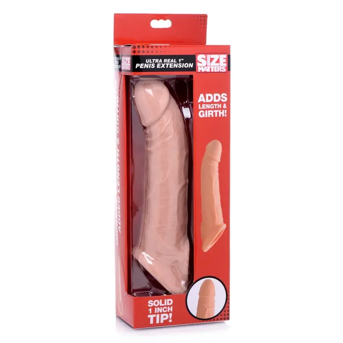 Male Sex Toys XR Brands Ultra Real 2 Inch Solid Tip Penis Extension Beige