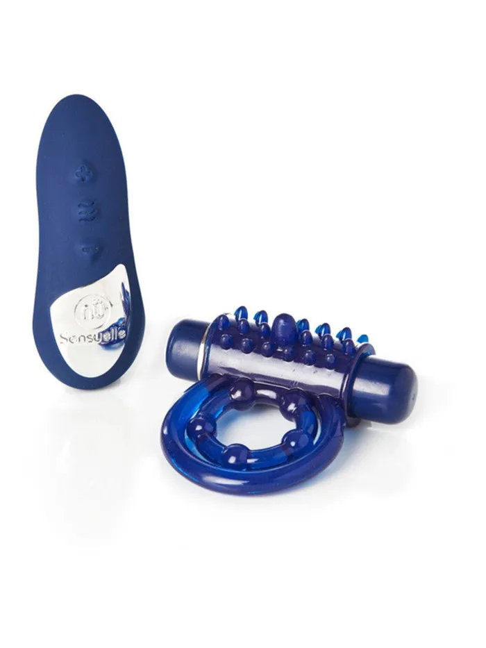 NU SENSUELLE Vibrators NU SENSUELLE RECHARGE REMOTE BULLET RING BLUE