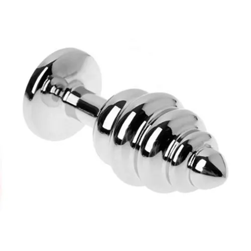 OEM Anal Rabbit Tail With Spiral Silver Butt Plug