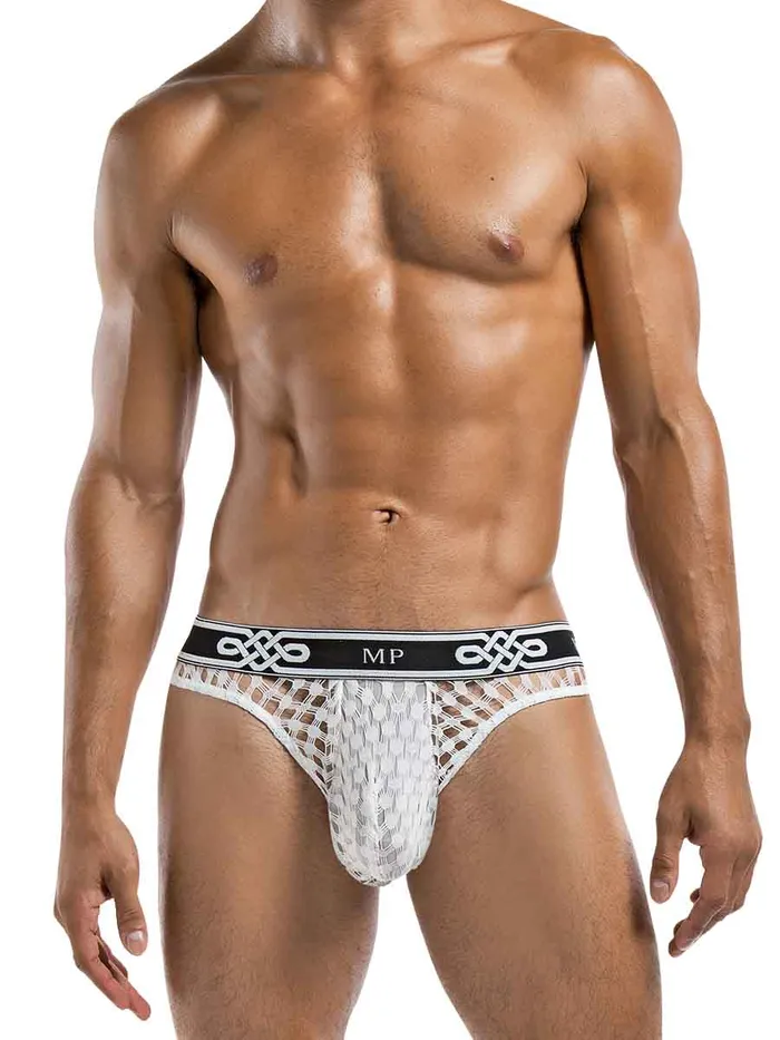 Peep Show Lo Rise Thong White Small Medium Male Power Lingerie Male Sex Toys