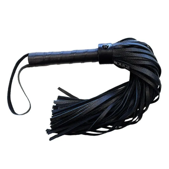 Restraints Rouge Rouge Garments Plain Leather Flogger Black