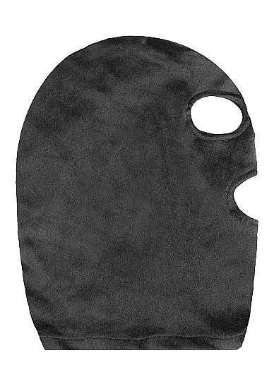 SHOTS AMERICA Velvet Velcro Mask With Mouth Eye Opening Black Anal