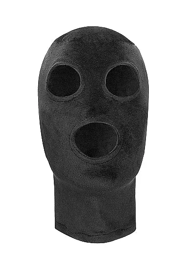 SHOTS AMERICA Velvet Velcro Mask With Mouth Eye Opening Black Anal
