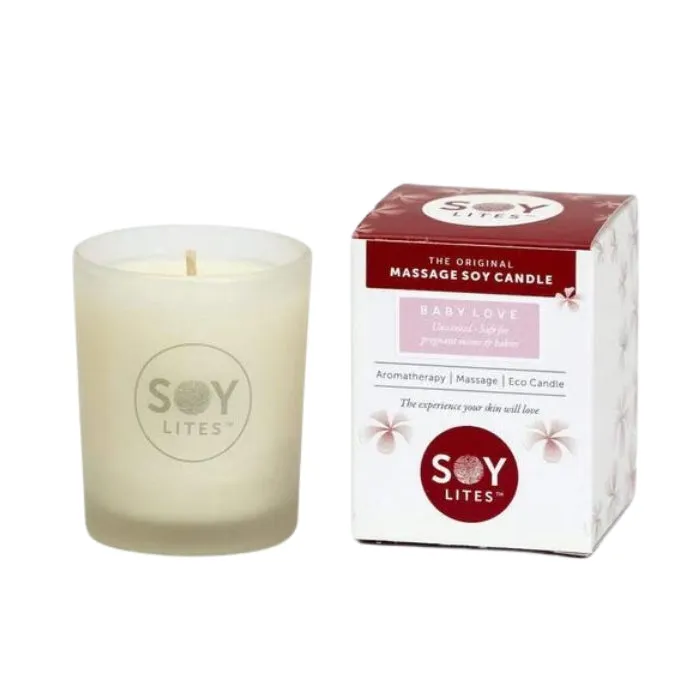 SoyLite Massage Candle Votive Baby Love Unscented 70ml SOS Vibrators