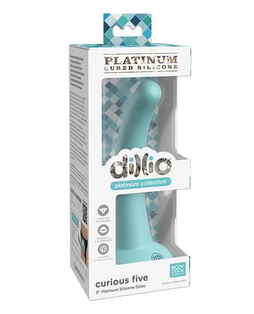 Vibrators Pipedream Products Dillio Platinum 5in Curious Five Teal