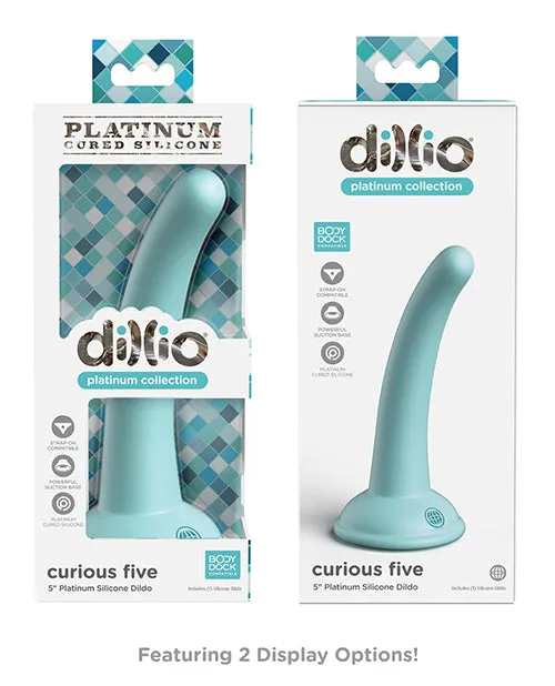 Vibrators Pipedream Products Dillio Platinum 5in Curious Five Teal