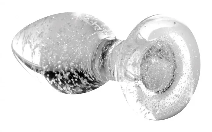 XR Brands Booty Sparks GlowintheDark Small Glass Anal Plug Anal