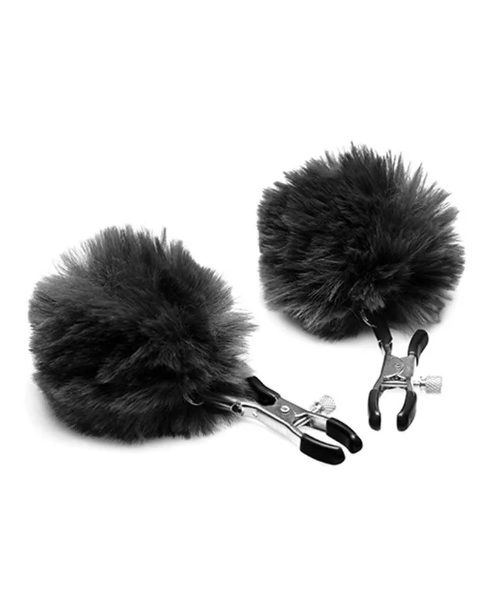 XR Brands Charmed Pom Pom Nipple Clamps Black Anal