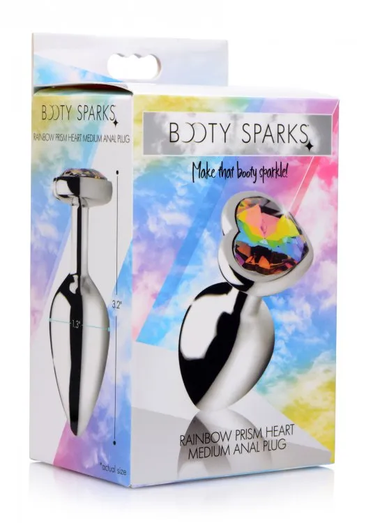 XR Brands Male Sex Toys Booty Sparks Prism Heart Anal Plug Medium