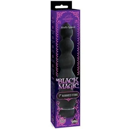 Anal Doc Johnson Black Magic 7 Inch Ribbed Vibe