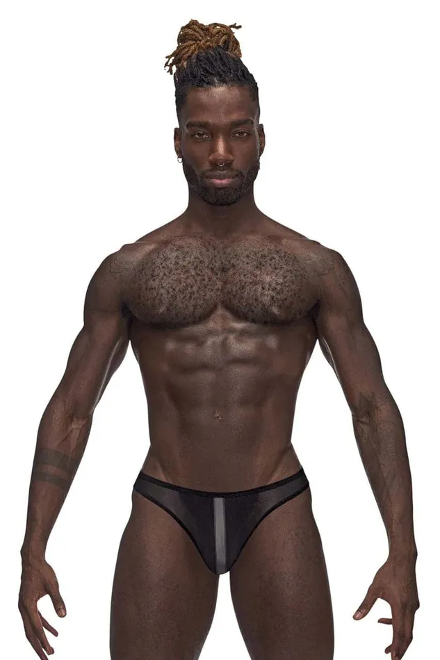 Anal Male Power Landing Strip Bikini Brief XL Black