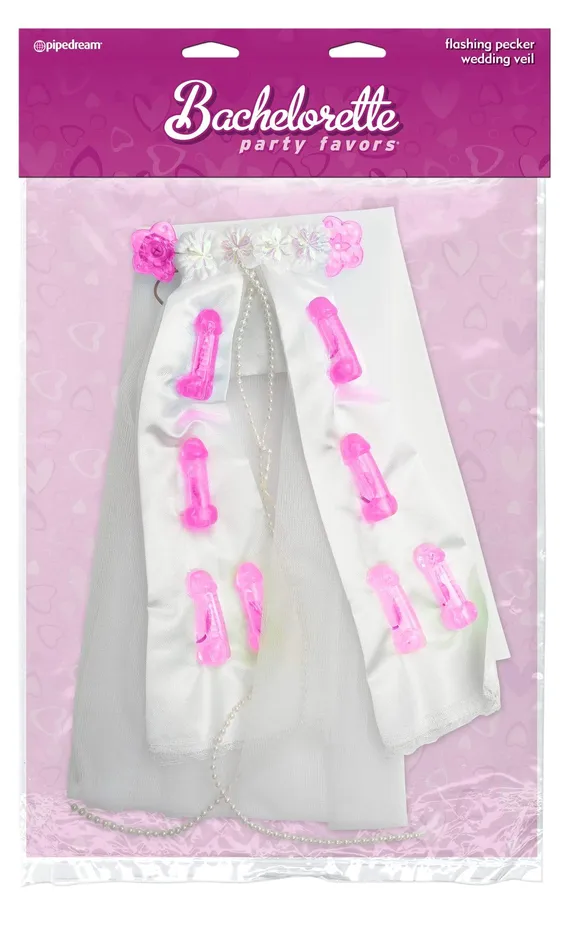 Bachelorette Party Favors Flashing Pecker Wedding Veil Pipedream Vibrators