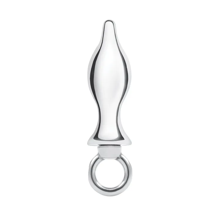 Blue Line 25 Stainless Steel Metal Tapered Butt Plug With Loop Hardware Blue Line Anal