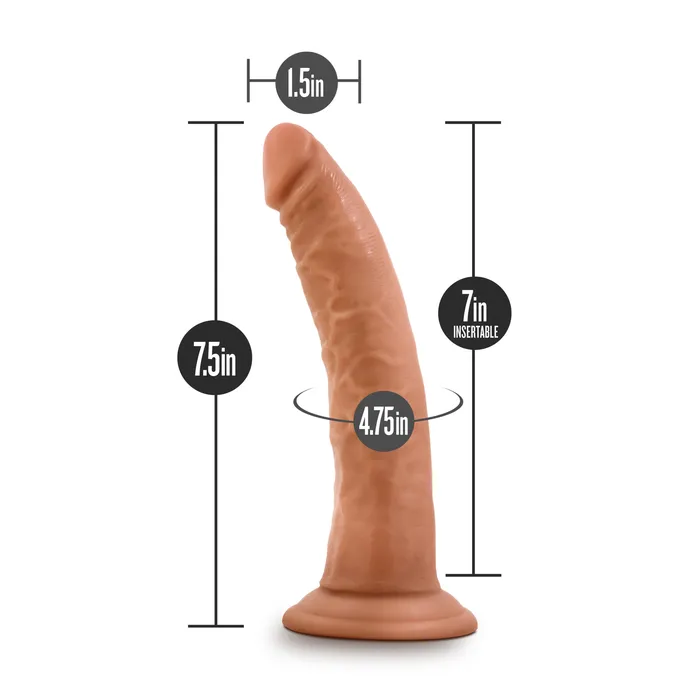 Blush Novelties Dildos Dr Skin Glide 75 Inch Self Lubricating Dildo Mocha 