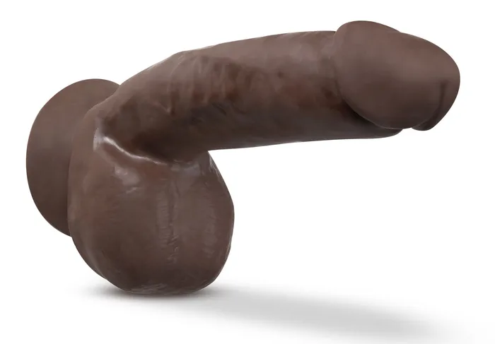 Blush Novelties Dildos Dr Skin Plus 8 Inch Thick Poseable Dildo With Squeezable Balls Chocolate