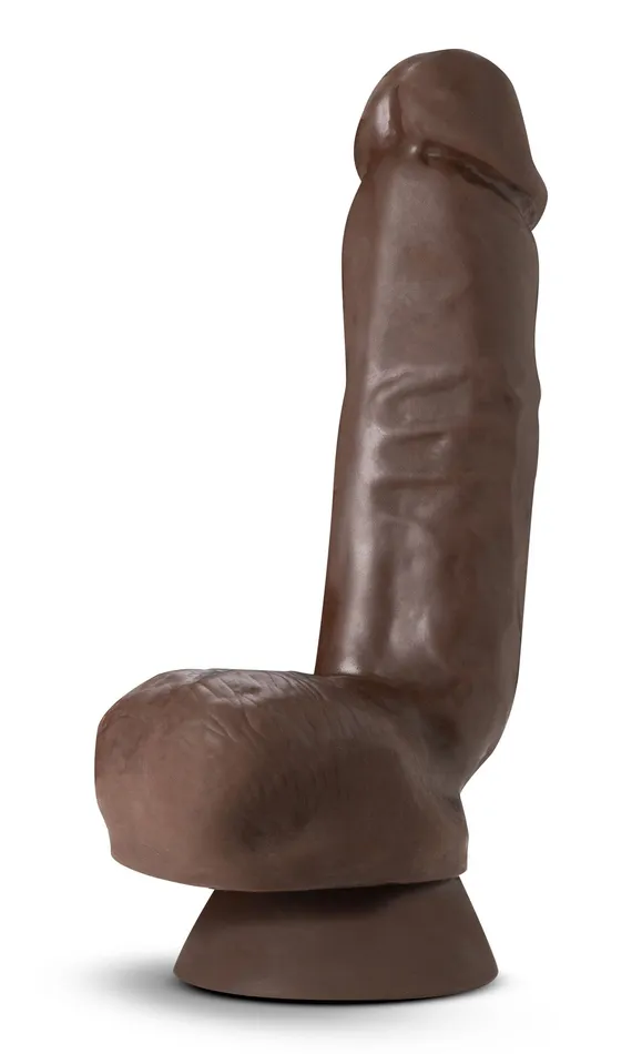 Blush Novelties Dildos Dr Skin Plus 8 Inch Thick Poseable Dildo With Squeezable Balls Chocolate