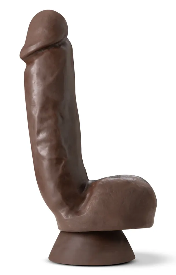 Blush Novelties Dildos Dr Skin Plus 8 Inch Thick Poseable Dildo With Squeezable Balls Chocolate