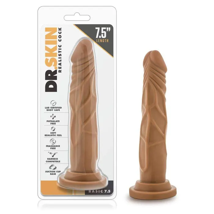 Blush Novelties Dildos Dr Skin Realistic Cock Basic 75 Mocha