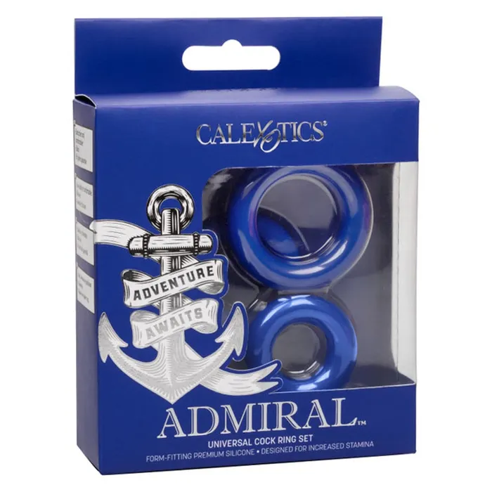 CalExotics Admiral Universal Cock Ring Set Blue Male Sex Toys