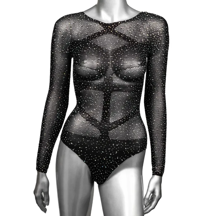 CalExotics Anal Radiance Long Sleeve Body Suit Queen Black