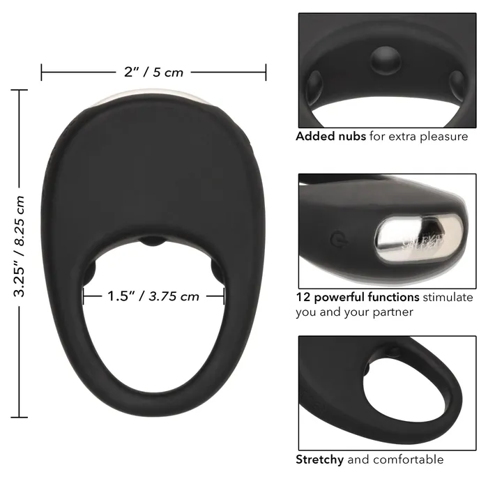 CalExotics Silicone Rechargeable Pleasure Ring Black Anal