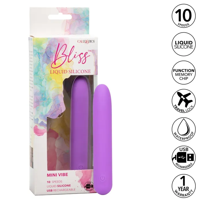 CalExotics Vibrators Bliss Liquid Silicone Mini G Vibe Purple