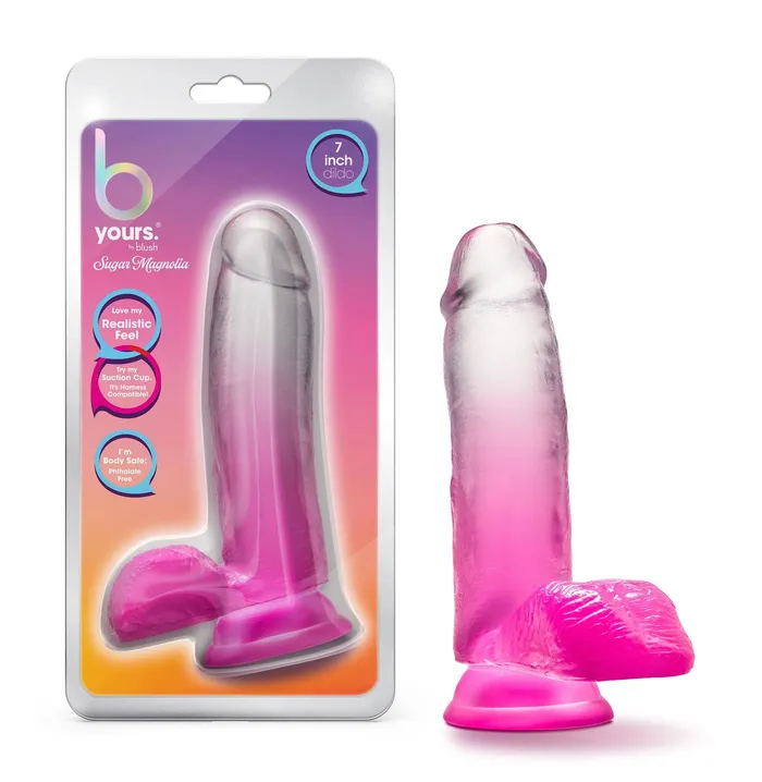 Dildos Blush Novelties B Yours Sugar Magnolia 7 Inch Dildo Fuchsia