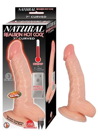 Dildos Nasstoys Natural Realskin Hot Cock Curved 7 Flesh