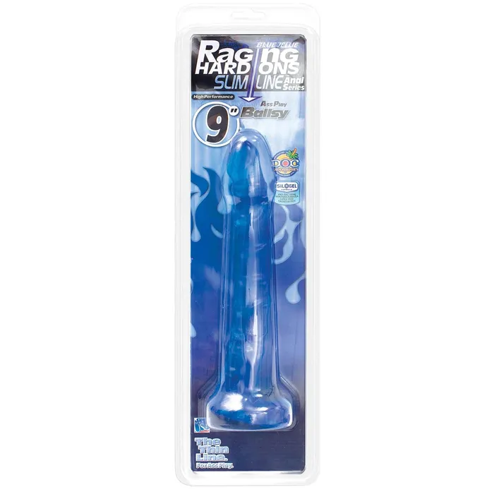 Doc Johnson Vibrators Raging HardOns Slimline Cobalt Blue Jellie 9 Ballsy