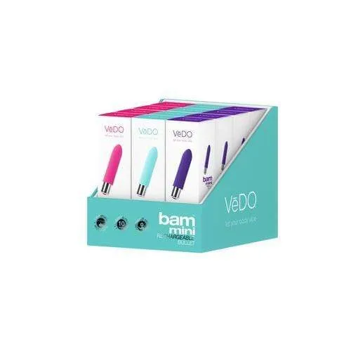 Female Sex Toys VeDO Bam Mini Bullet Assorted 12 Pc Display