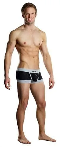 Male Power Anal Sport Short Athletic Mesh Extra Large Black and Grey