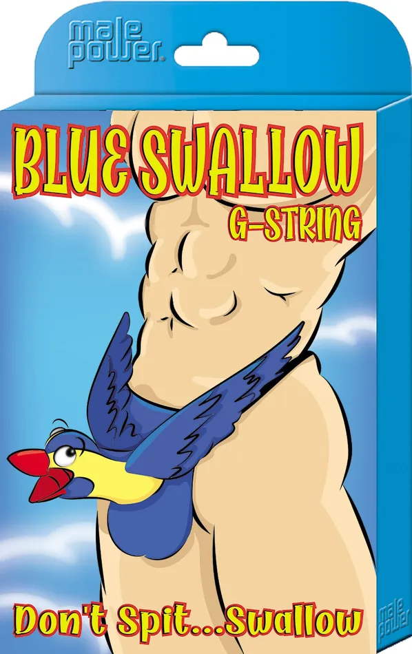 Male Power Vibrators Blue Swallow GString One Size Blue