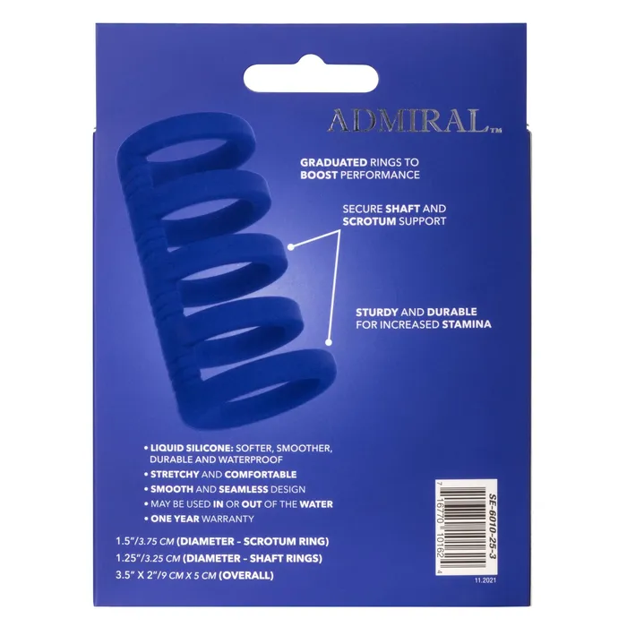 Male Sex Toys Admiral Xtreme Cock Cage Blue CalExotics