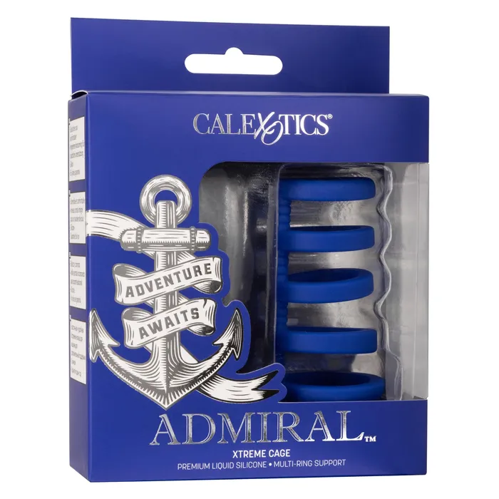 Male Sex Toys Admiral Xtreme Cock Cage Blue CalExotics