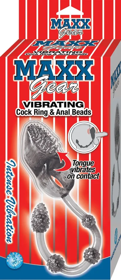 Nasstoys Maxx Gear Vibrating Cockring Anal Beads Smoke Male Sex Toys