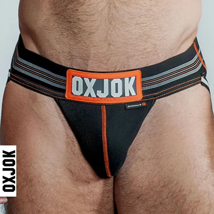 OXJok Anal Slingjock Upthrust SliderStrap Jock Black Iron Small